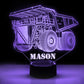 Personalized 7/16 Color Changing Dump Truck 3D Illusion Led Lamp