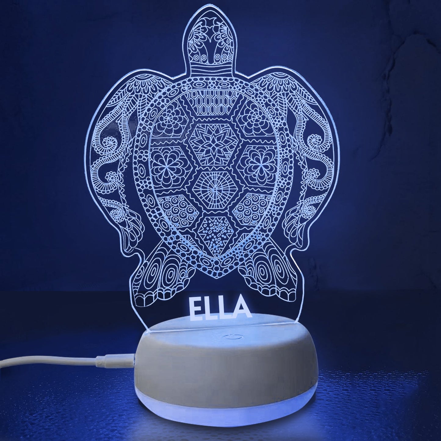 Personalized 3D Turtle Night Lights with Name 7/16 Colors Changing Led Lamp
