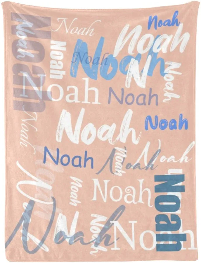 Personalized Big Name Word Art Baby Girl Fleece Blanket