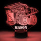Personalized 7/16 Color Changing Dump Truck 3D Illusion Led Lamp