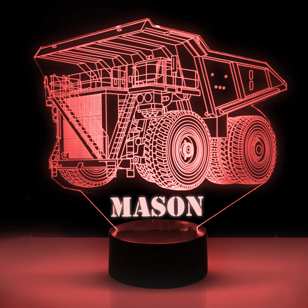 Personalized 7/16 Color Changing Dump Truck 3D Illusion Led Lamp