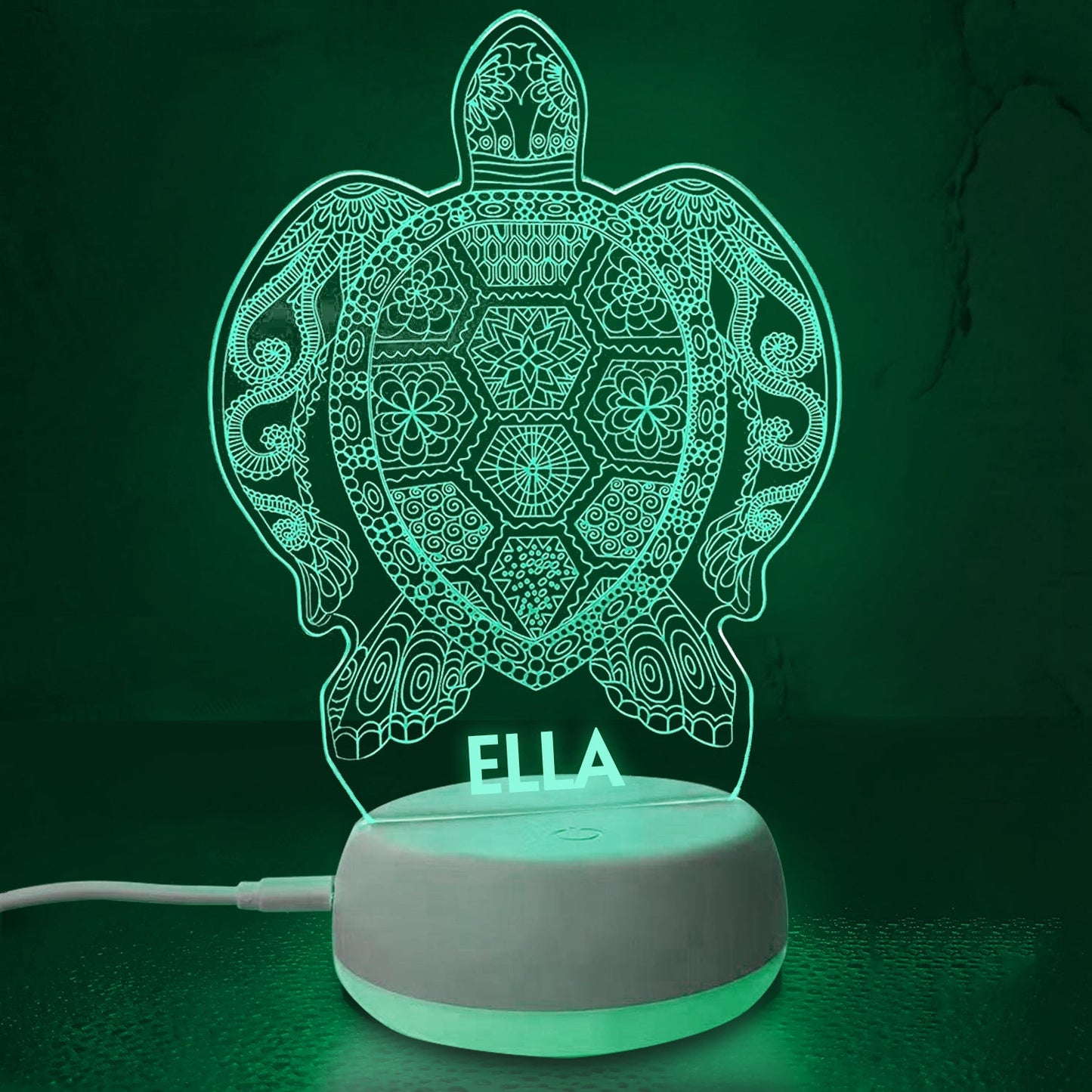 Personalized 3D Turtle Night Lights with Name 7/16 Colors Changing Led Lamp