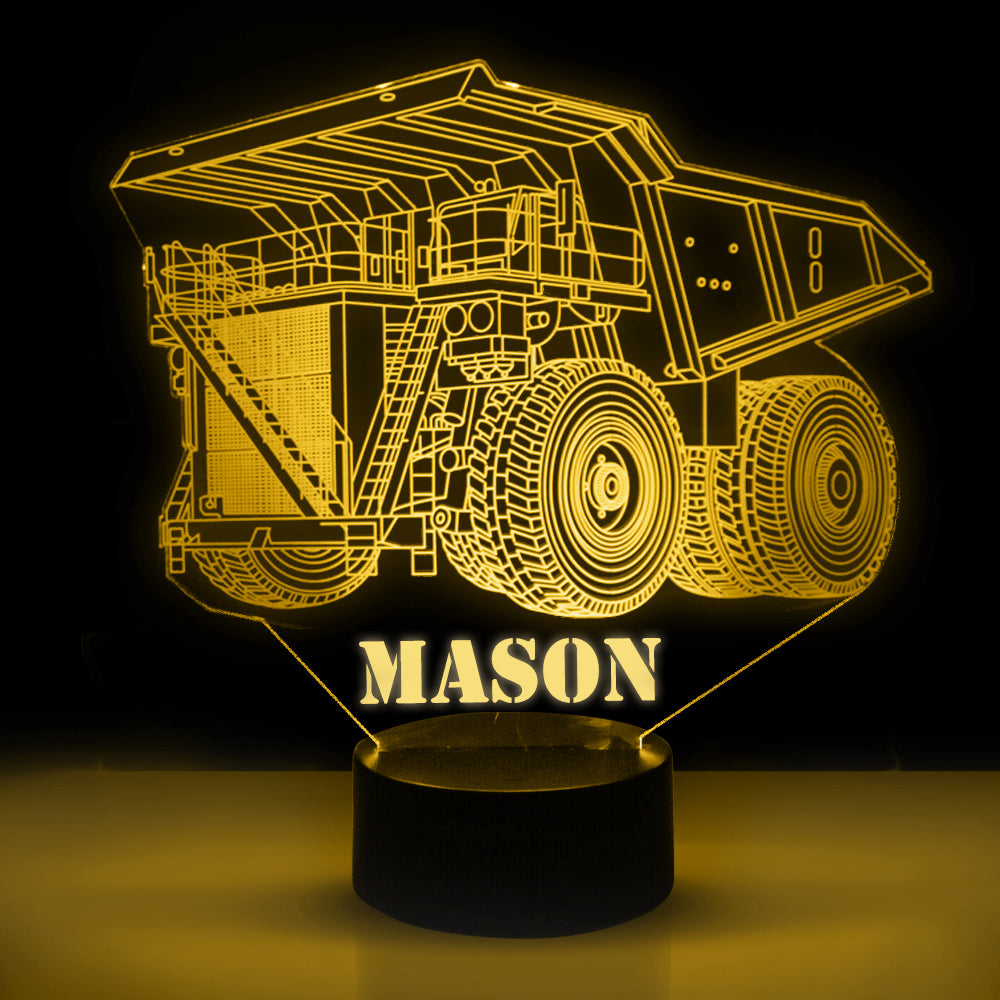 Personalized 7/16 Color Changing Dump Truck 3D Illusion Led Lamp