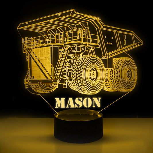 Personalized 7/16 Color Changing Dump Truck 3D Illusion Led Lamp