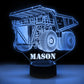 Personalized 7/16 Color Changing Dump Truck 3D Illusion Led Lamp