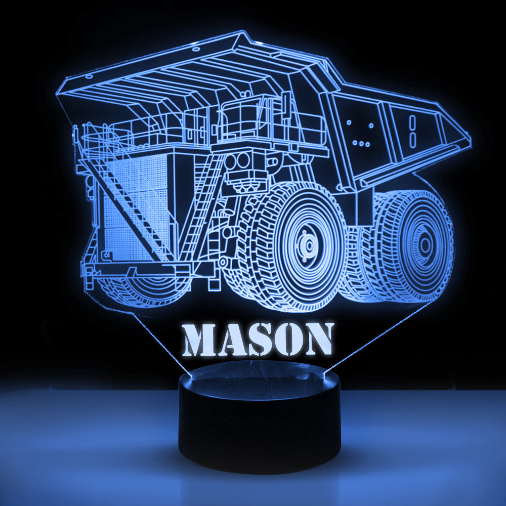 Personalized 7/16 Color Changing Dump Truck 3D Illusion Led Lamp