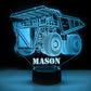 Personalized 7/16 Color Changing Dump Truck 3D Illusion Led Lamp