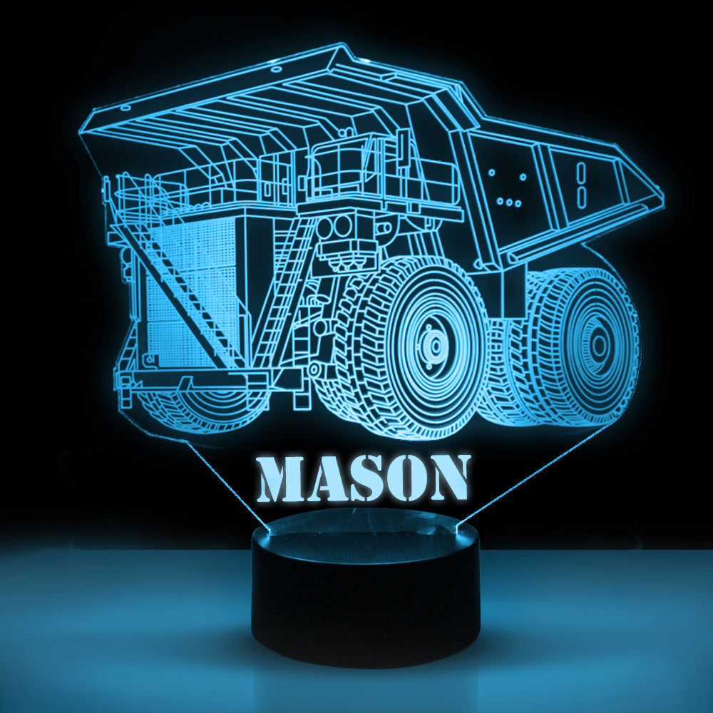 Personalized 7/16 Color Changing Dump Truck 3D Illusion Led Lamp
