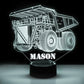 Personalized 7/16 Color Changing Dump Truck 3D Illusion Led Lamp