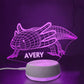 Personalized 3D Salamander Night Lights with Name 7/16 Colors Changing Led Lamp