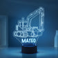 Personalized 7/16 Colors Changing Led Night Light Exacvator Construction
