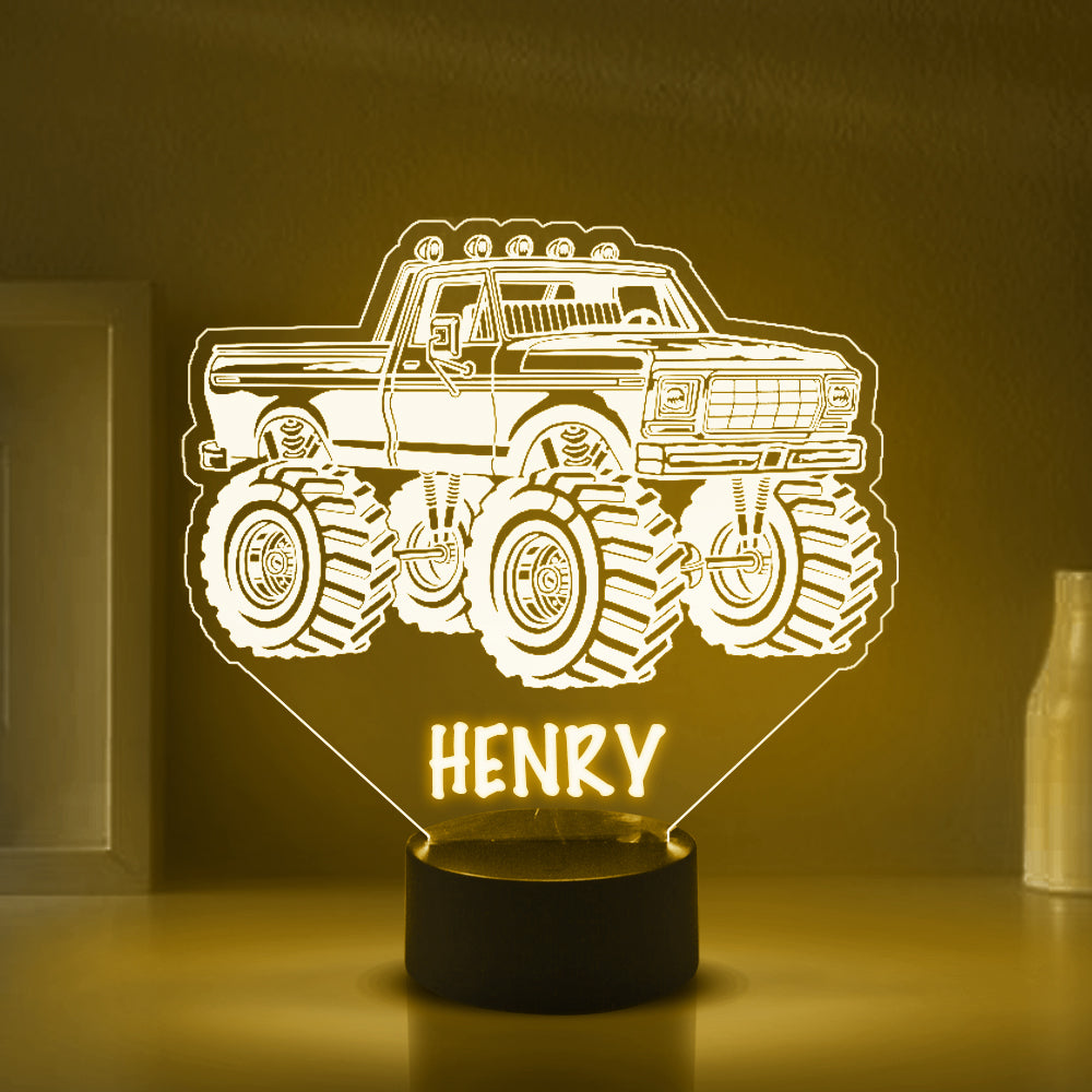 Personalized 7/16 Colors Changing Led Night Light Monster Truck