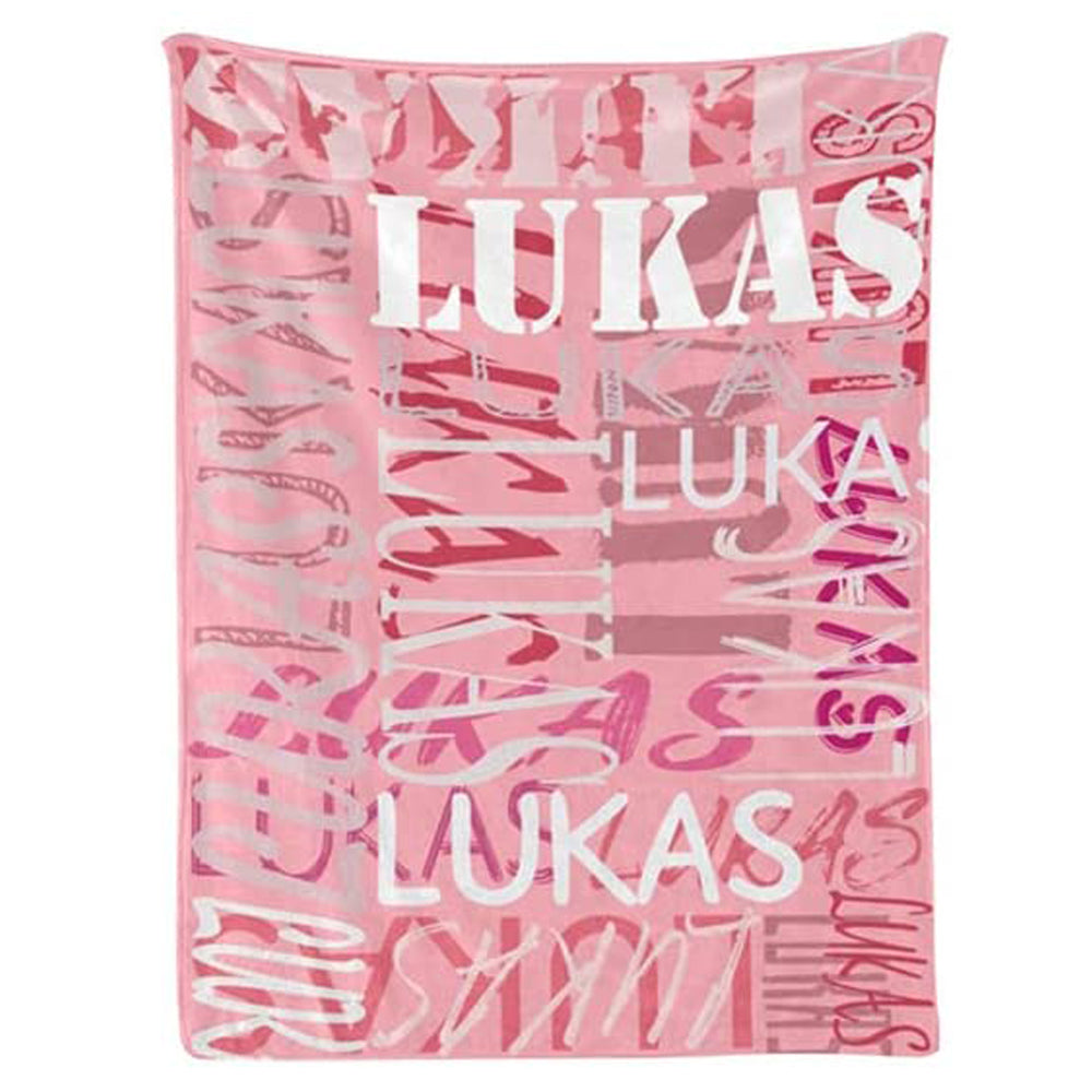 Personalized Big Name Arrange Word Art Multi Colors Fleece Blanket