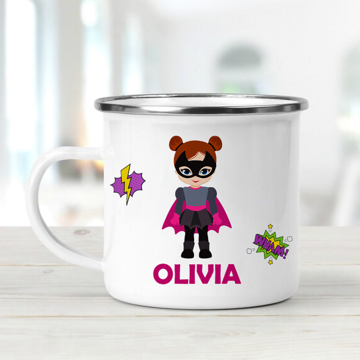 Personalized Super Hero Enamel Mug