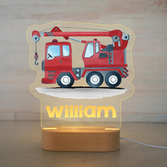Personalized Cartoon Crane Wood-base Night Light with LED Lighting for Children -I33
