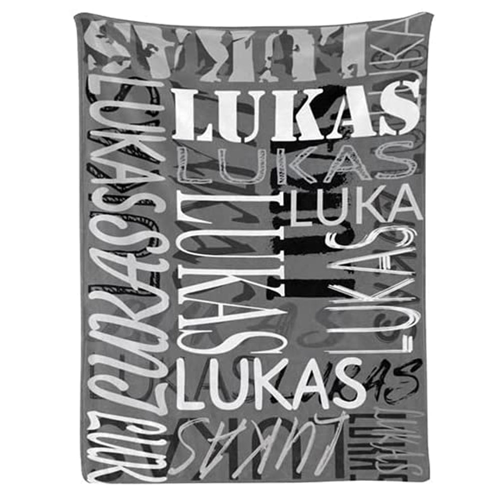 Personalized Big Name Arrange Word Art Multi Colors Fleece Blanket