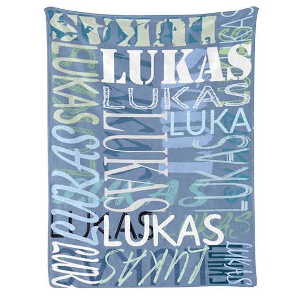 Personalized Big Name Arrange Word Art Multi Colors Fleece Blanket
