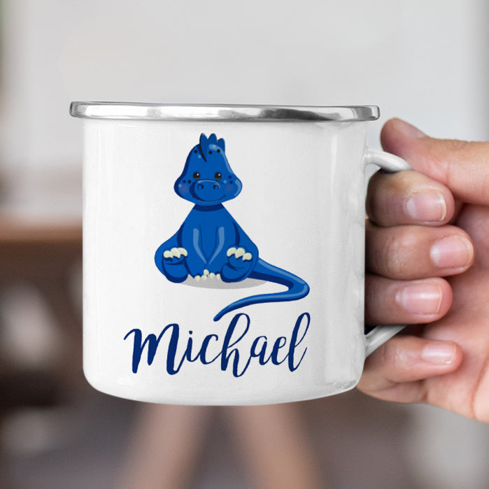 Personalized Multi Colors Rim Enamel Dinosaur Kids Mug | 22112805