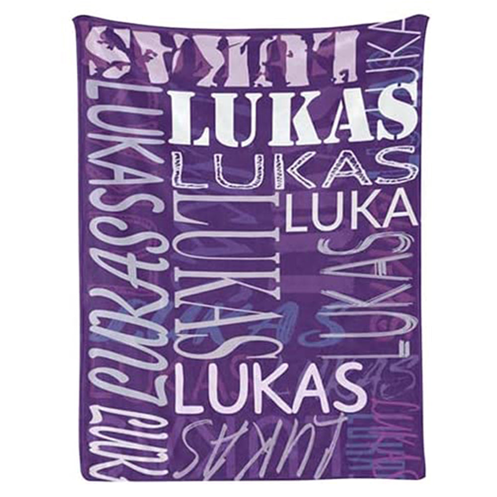 Personalized Big Name Arrange Word Art Multi Colors Fleece Blanket