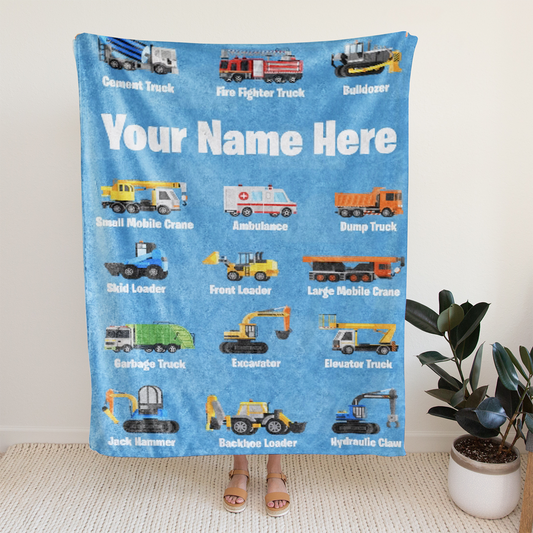 Personalized Minky Swaddle Blanket Name With Multi Style Constructions Blue