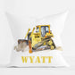 Personalized Baby Kids Throw Pillow Water Color Truck