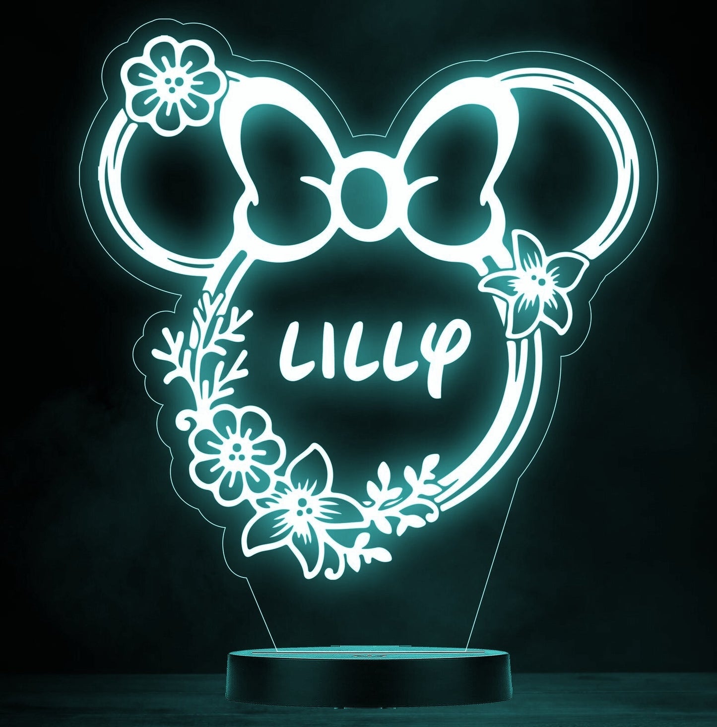 Personalised Minnie Mouse Colour Change Light LED Bedroom Night Light Boys Girls
