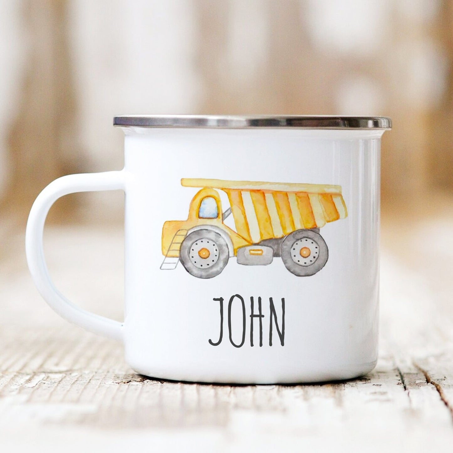 Personalized Enamel Constructions Mug Multi Colors Rim