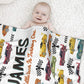 Personalized Name Fleece Racing Car Theme Blanket Toddler Baby Boy Girls | 112308