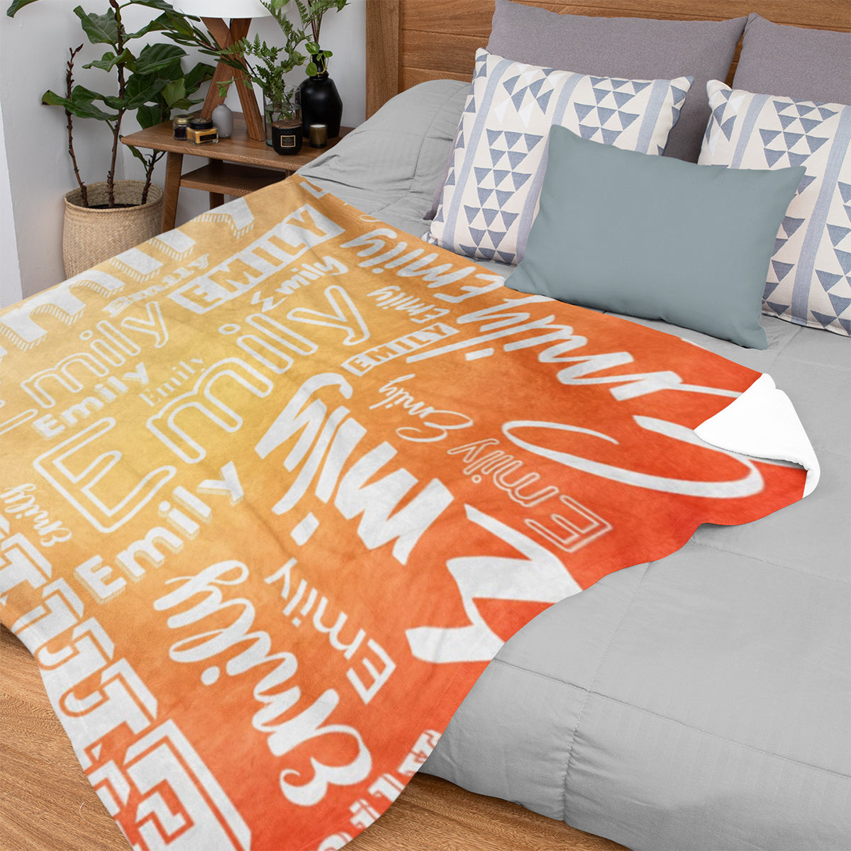Personalized Name Fade Out Word Art Multi Colors Fleece Blanket