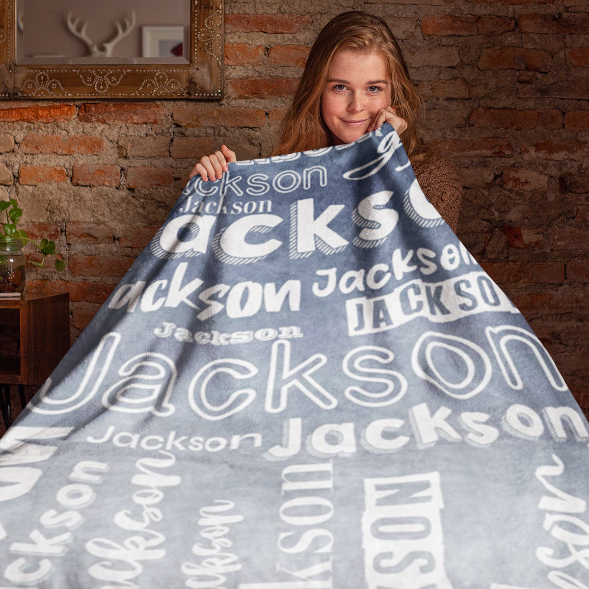 Personalized Name Fade Out Word Art Multi Colors Fleece Blanket