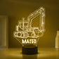 Personalized 7/16 Colors Changing Led Night Light Exacvator Construction