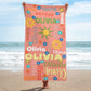 Personalized Kids Beach Towel With Name Word Art