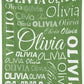 Personalized Cute Name Word Art Multi Colors Fleece Blanket