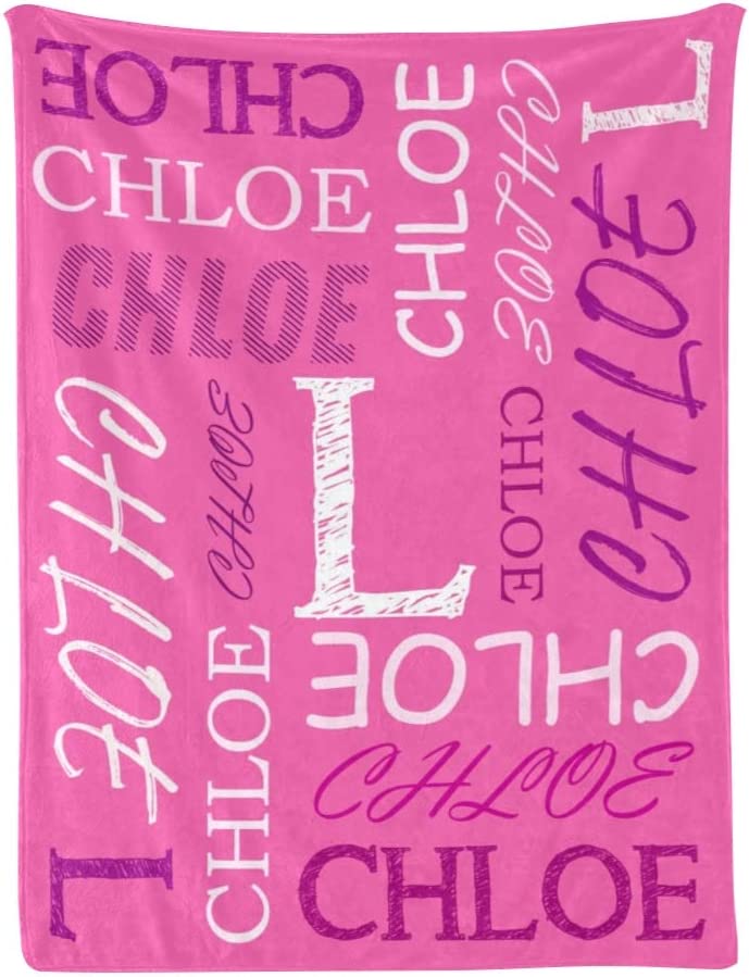 Personalized Name With Initial Word Art Multi Colors Fleece Blanket