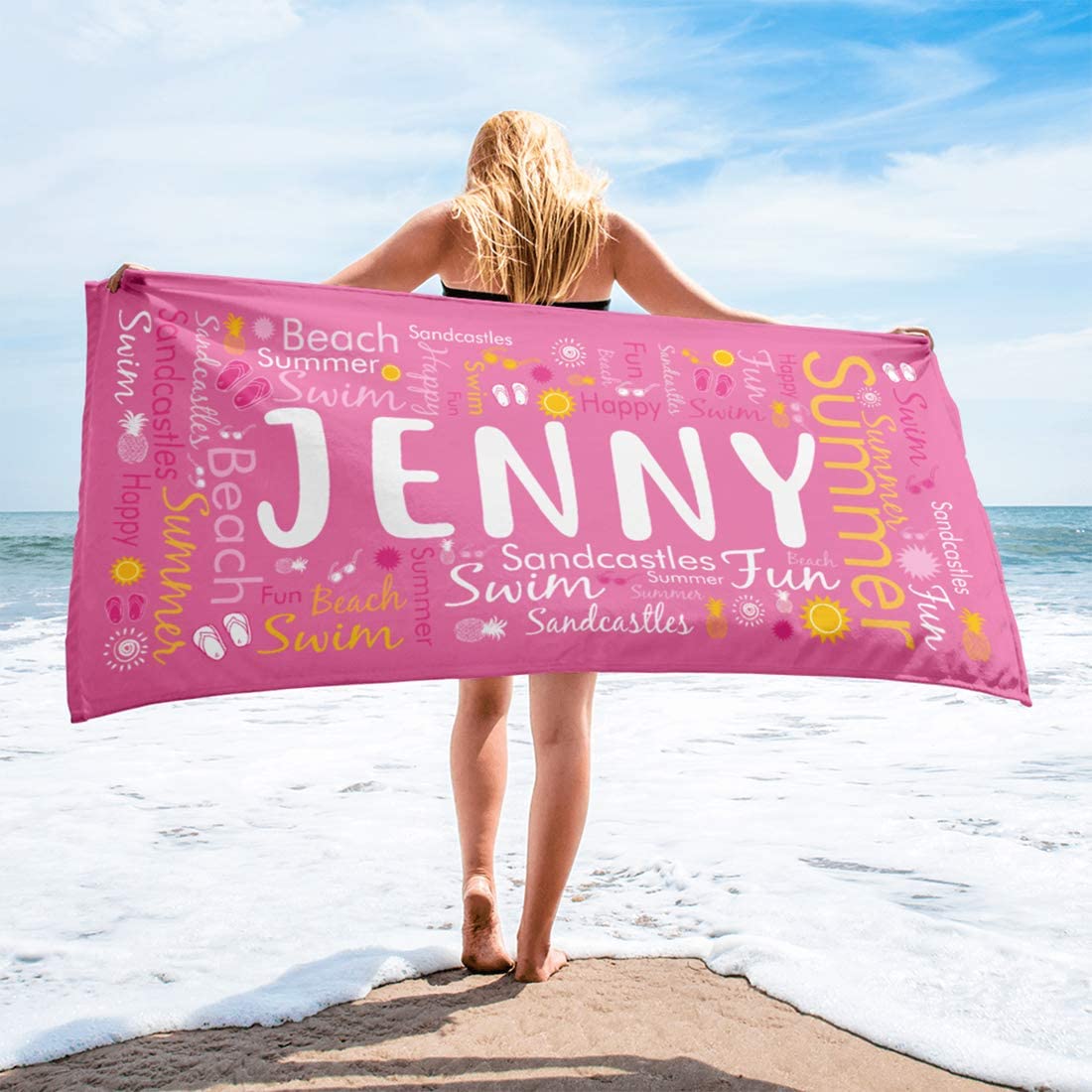 Personalized Word-art Kids Beach Towel