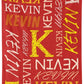 Personalized Name With Initial Word Art Multi Colors Fleece Blanket