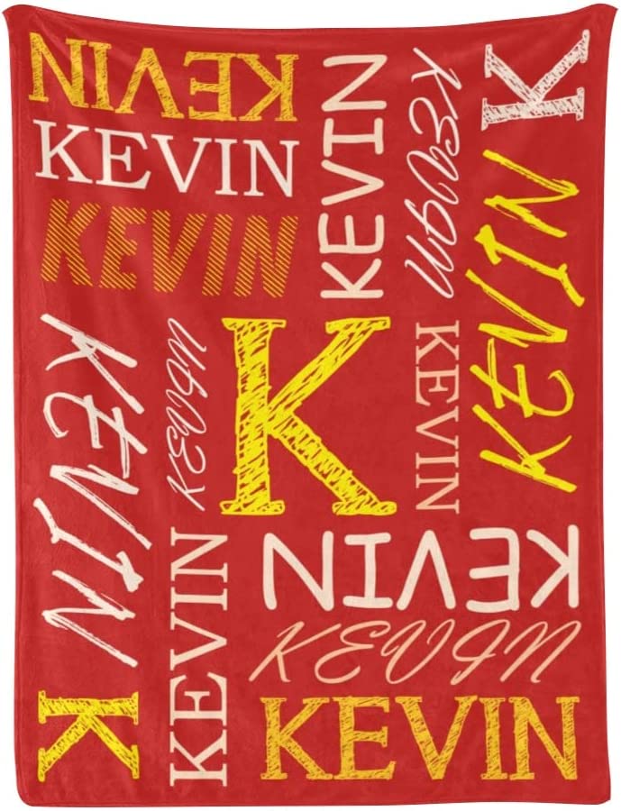 Personalized Name With Initial Word Art Multi Colors Fleece Blanket