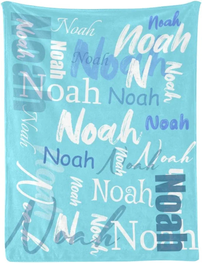 Personalized Big Name Word Art Baby Girl Fleece Blanket
