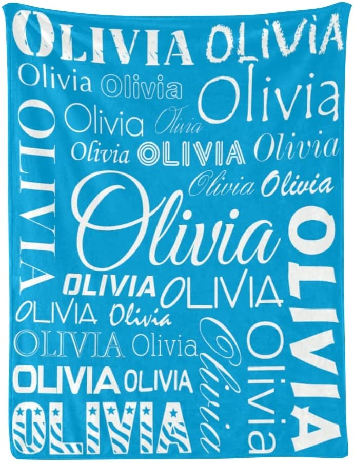 Personalized Cute Name Word Art Multi Colors Fleece Blanket