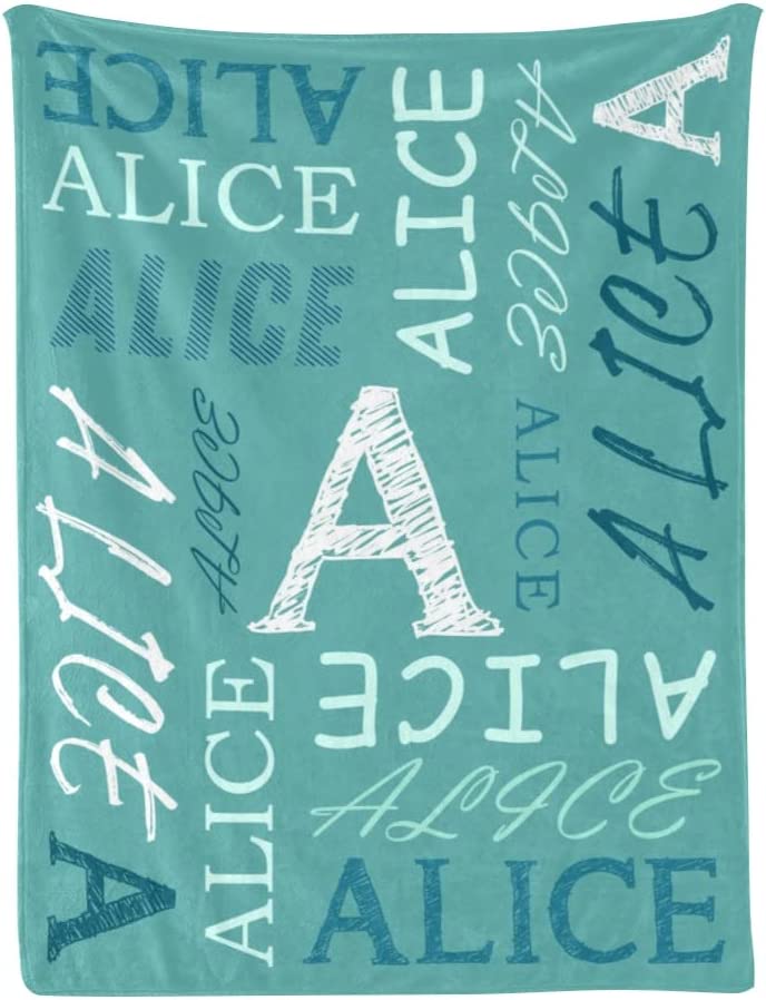 Personalized Name With Initial Word Art Multi Colors Fleece Blanket