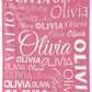 Personalized Cute Name Word Art Multi Colors Fleece Blanket
