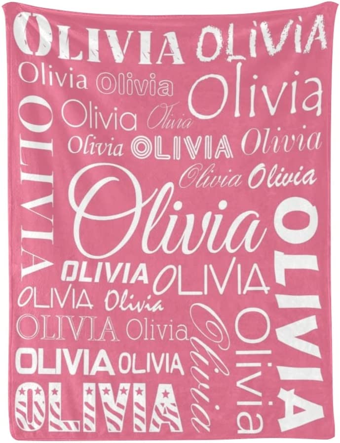 Personalized Cute Name Word Art Multi Colors Fleece Blanket
