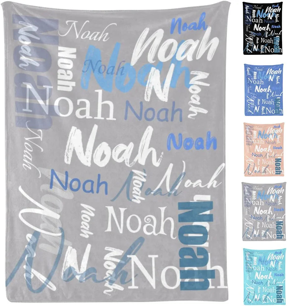 Personalized Big Name Word Art Baby Girl Fleece Blanket