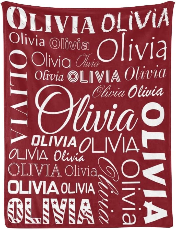 Personalized Cute Name Word Art Multi Colors Fleece Blanket