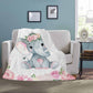 Personalized Minky Blanket Elephant Pink Flower Newborn Baby Girl Children Name