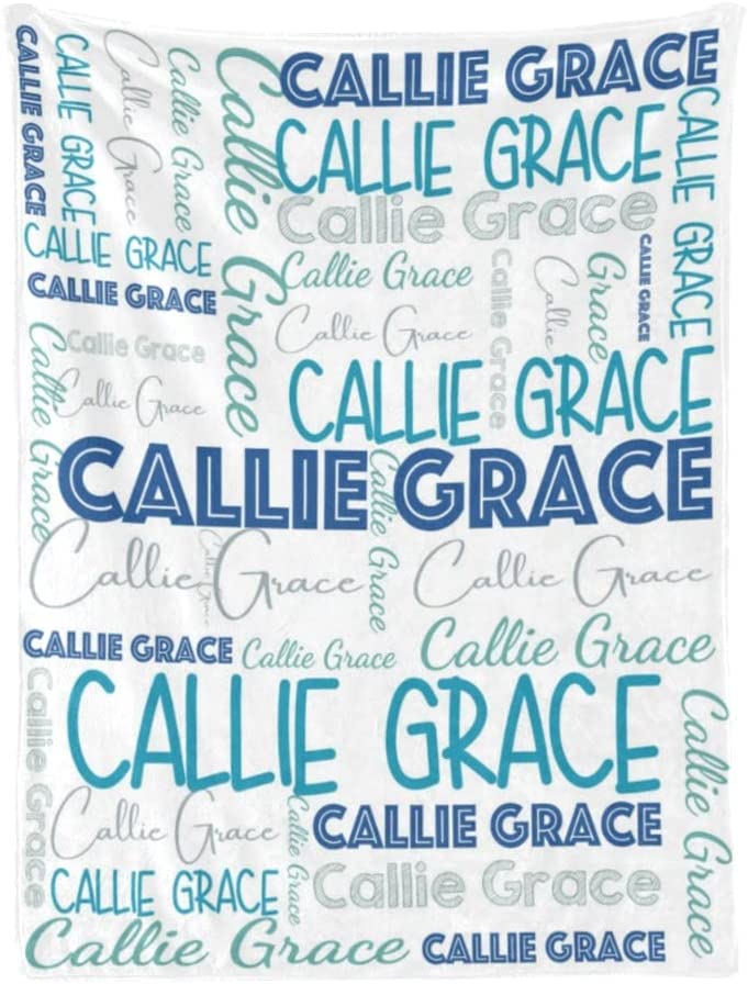 Personalized Cute Name Word Art Multi Colors Fleece Blanket