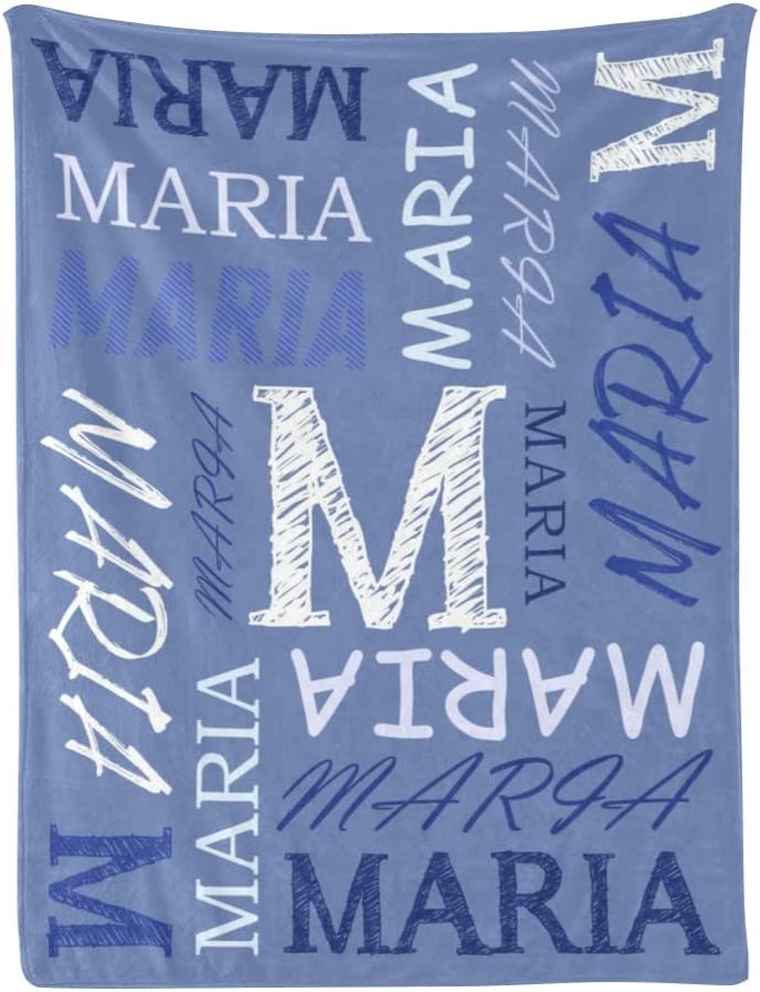 Personalized Name With Initial Word Art Multi Colors Fleece Blanket