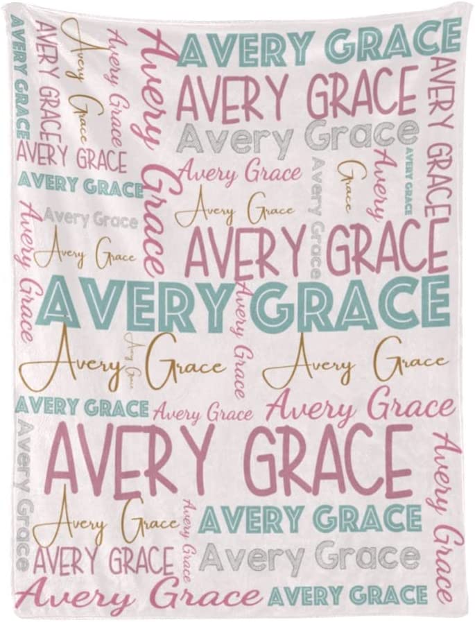 Personalized Cute Name Word Art Multi Colors Fleece Blanket
