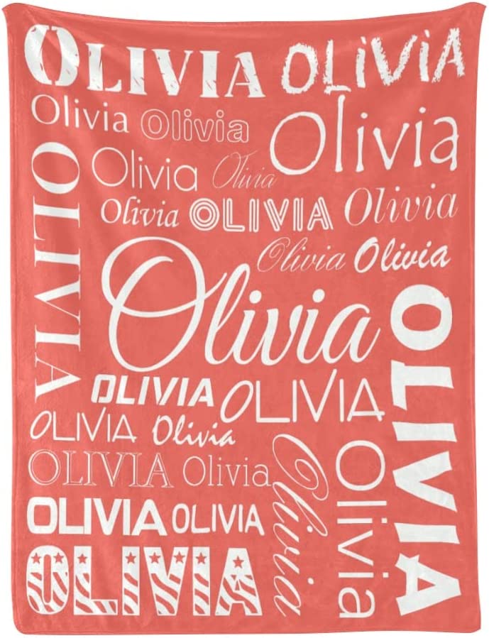 Personalized Cute Name Word Art Multi Colors Fleece Blanket