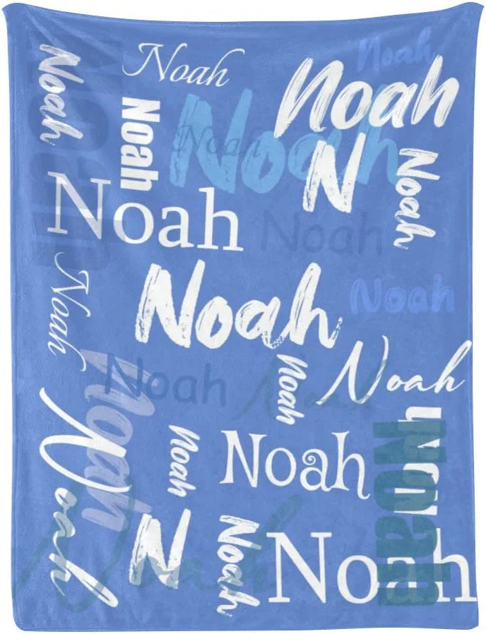 Personalized Big Name Word Art Baby Girl Fleece Blanket